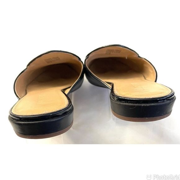 J. Crew Piped Loafer Mules in Leather Black Size 8 M Slip On Women’s Shoes - Picture 8 of 10